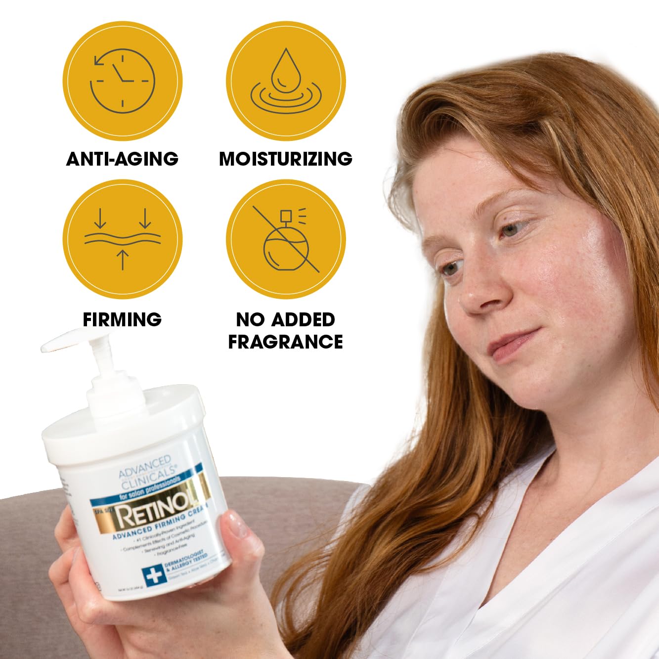 Advanced Clinicals Retinol Cream + Hyaluronic Acid Lotion Face & Body Skin Care. Anti Aging Dry Skin Rescue Creams Reduce Appearance Of Wrinkles, Fine Lines, & Sagging Skin, 16 Oz (Pack of 2)