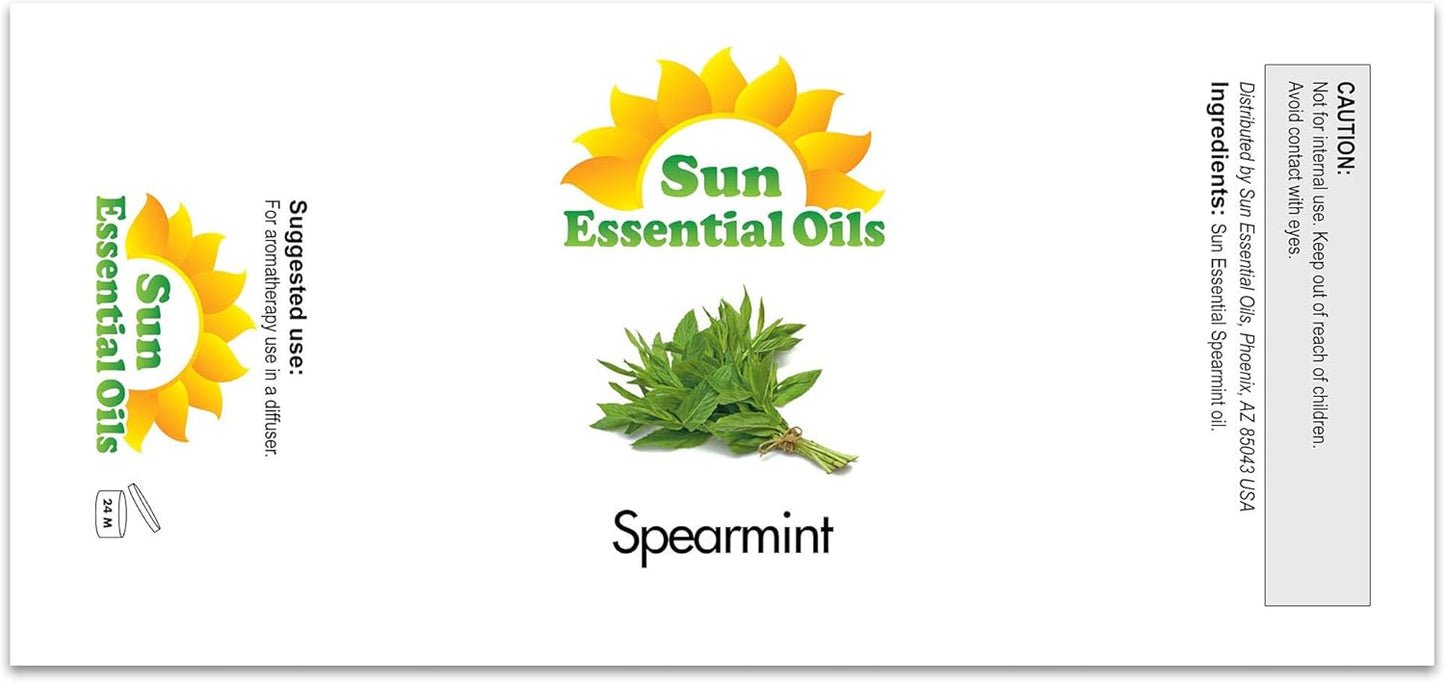 Sun Essential Oils 2oz - Spearmint Essential Oil - 2 Fluid Ounces