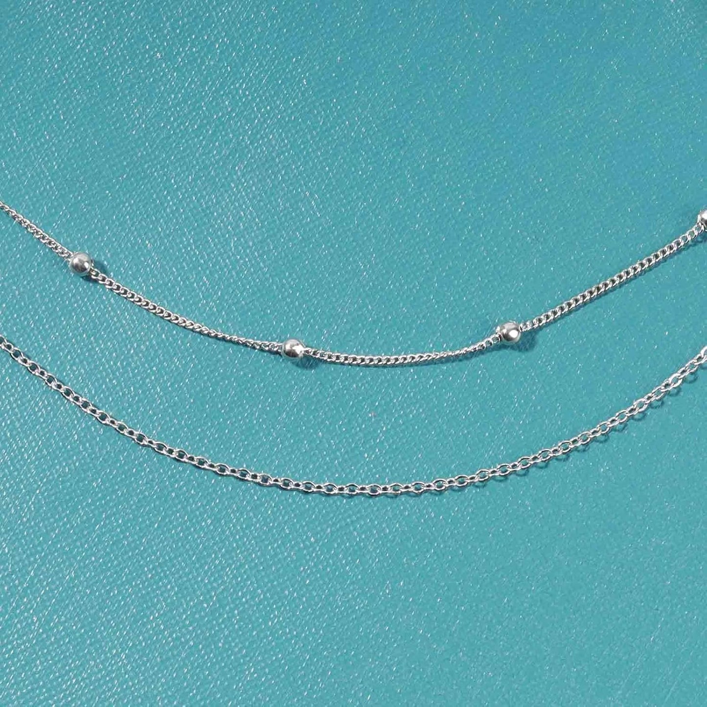 Boho Layered Satellite Choker Necklace Gold Ball Chain Necklace Short Collar Necklace Vintage Double Layer Necklace Jewelry for Women and Girls Gifts