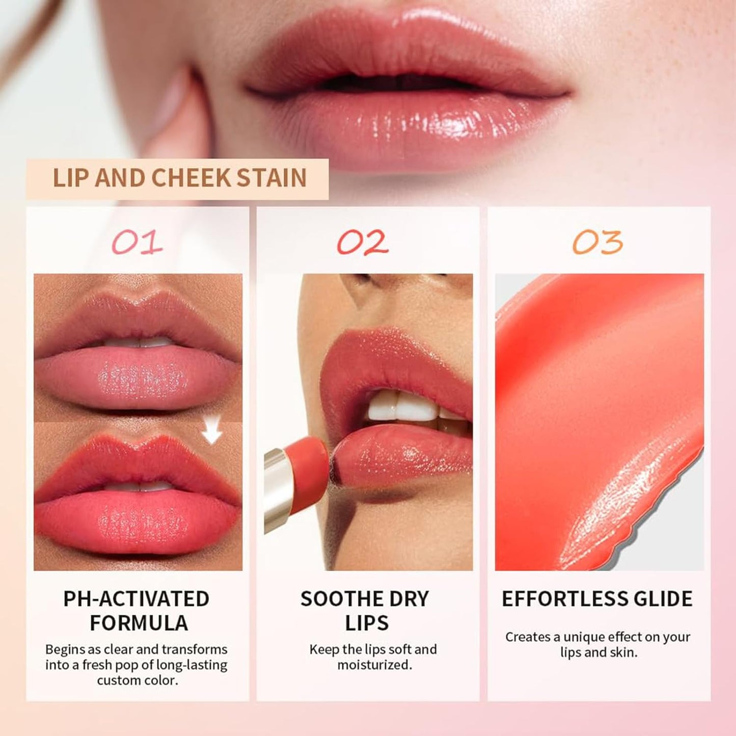 4Pcs Magic Color Changing Lipstick,Transferproof Labiales Magicos 24 Horas Originales,PH Color Changing Lipstick Lip Balm,Long Lasting Waterproof Non-Sticky Lip Balm Pink Gloss for Women (1set)