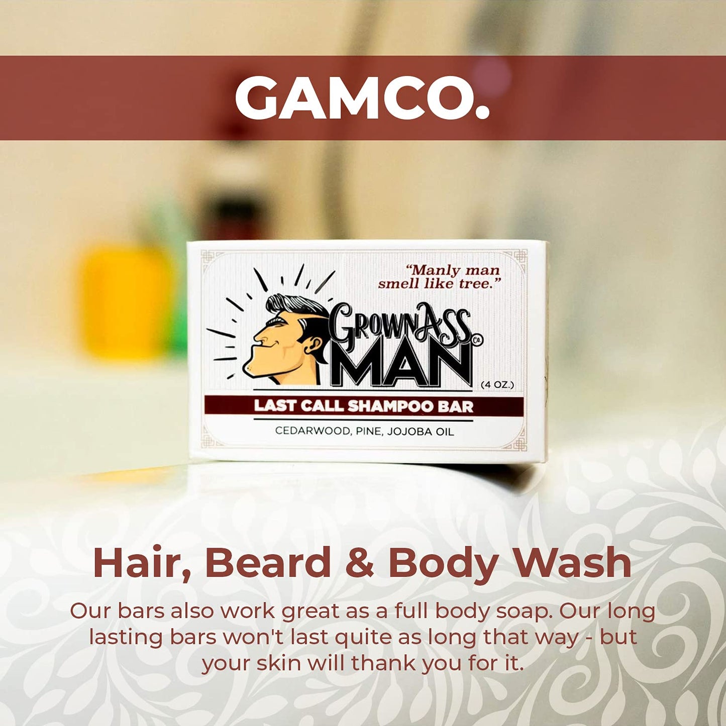 Solid Shampoo Bar Rich Lather 3 in 1: Hair, Beard & Body Wash - Plastic Free & Eco-Friendly, Natural & Organic Clean for All Hair Types, 4oz Bar (Last Call, 3-Pack)