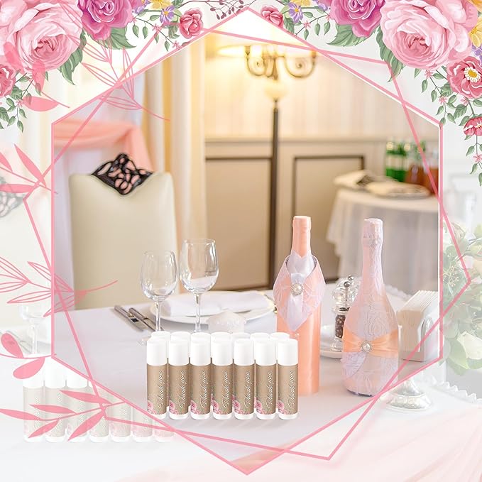 Demissle Jasmine Moisturizing Lip Balm, 40 Pcs Bulk - Thank You for Celebrating with Us, Wedding Favors, Bridal Showers