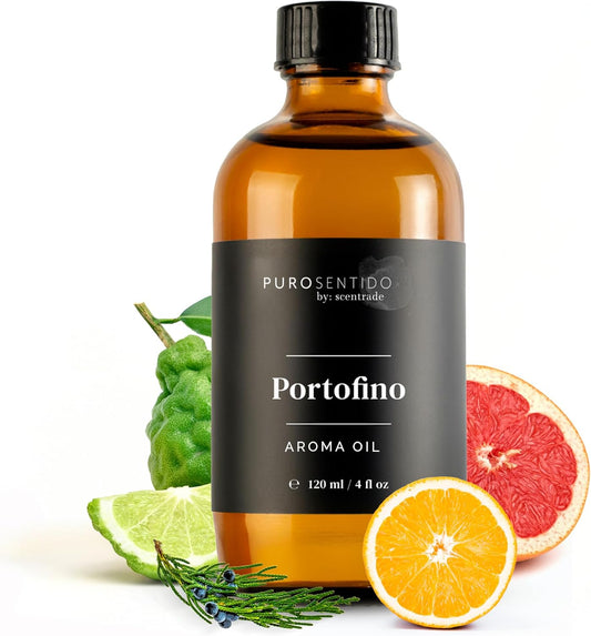 PuroSentido Portofino Aroma Oil (120ml) - Luxury Essential & Fragrance Oil for Diffusers and Humidifiers, Sicilian Lemon, Rosemary and Musk Home & Hotel Scent