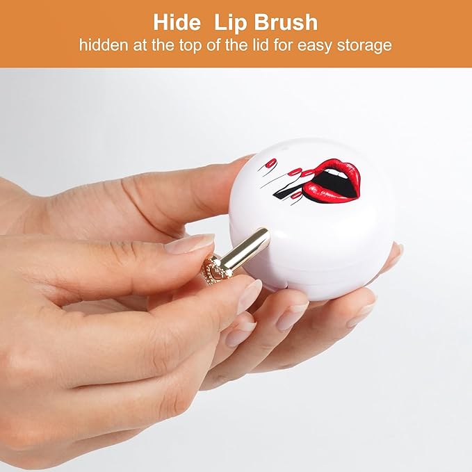 2 Pack Lip Balm Containers,Plastic Portable Empty Lip Balm Container with Mirror and Silicone Lip,Empty Lipstick Dispenser Box for Travel,Home