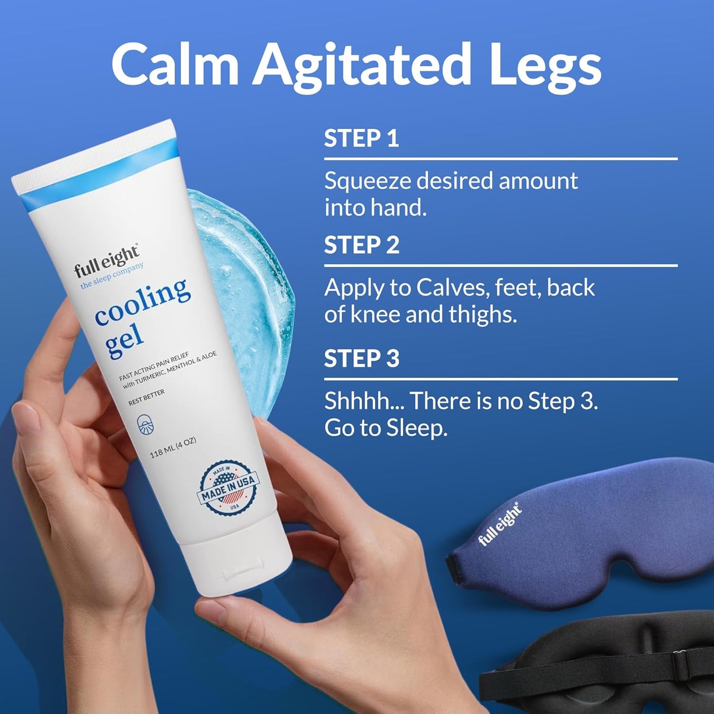 Cooling Gel - Fast-Acting Pain Relief Rub, Fast Absorbing Pain Gel, Safe for Kids & Pregnancy, Natural Topical Ache Relief Blend - Turmeric, Menthol, Aloe - Soothing Comfort, USA Made 4 oz