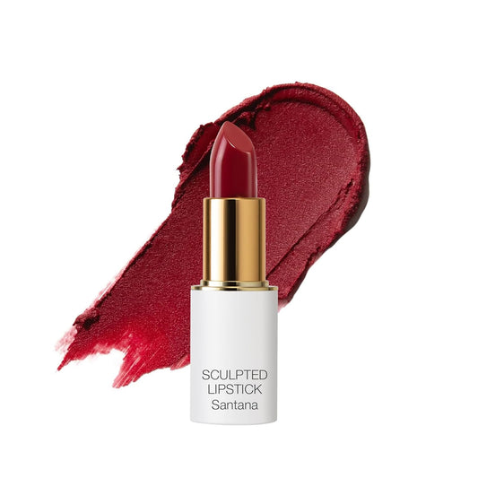 Ogee Full Bloom Sculpted Lipstick (Santana - Cherry Red) - Long Lasting Organic Lipstick with Jojoba Oil & Micro Hyaluronic Acid - 70% Organic Ingredients & Made in USA