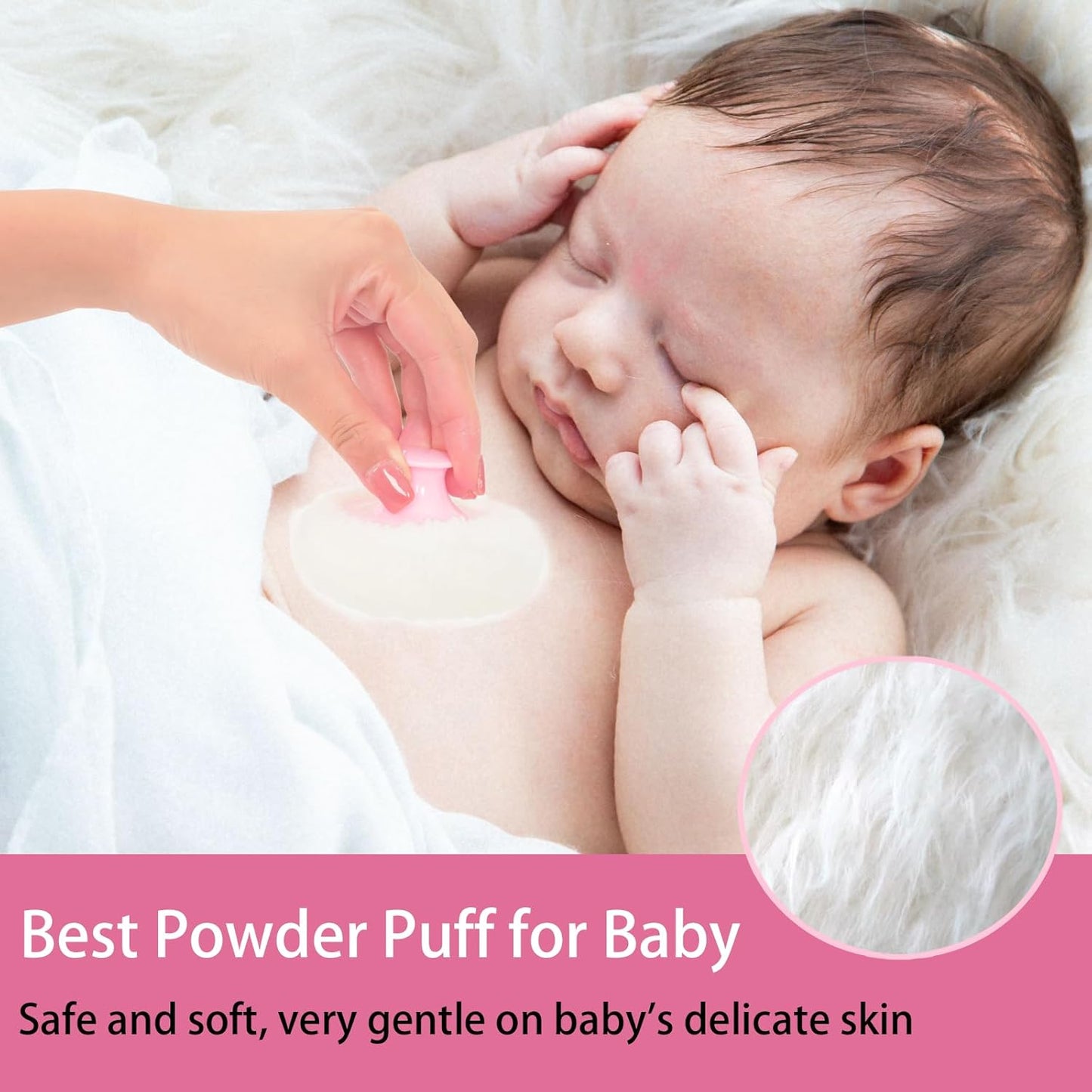 SHIMIDO Body Powder Puff and Container, 3.15" Portable Empty Powder Case Box with Lids for Baby, Women's, Travel and Home Use (Purple Flowers)