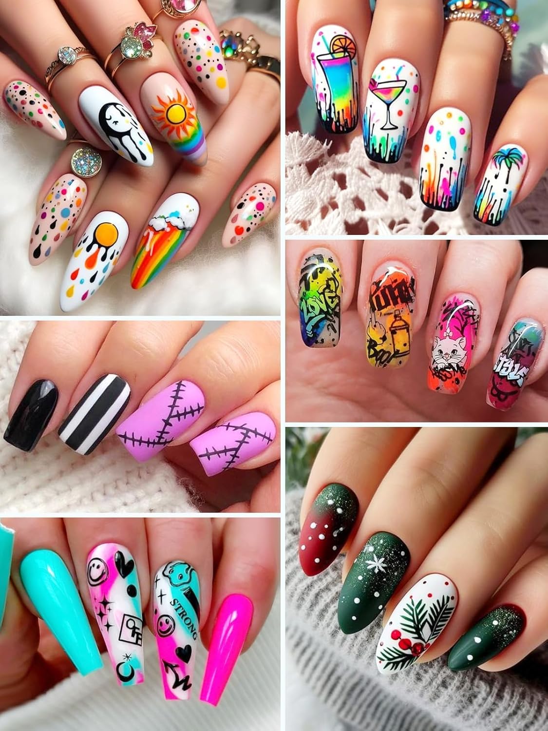 EBANKU 24 Colors Waterborne acrylic ink Nail Art Pens Set, 0.7MM Nail Polish Pens Quick-Drying Acrylic Paint Pen Point Dotting Liner Pen Nail Drawing Painting Manicure Tools for 3D Salon Home Nail DIY