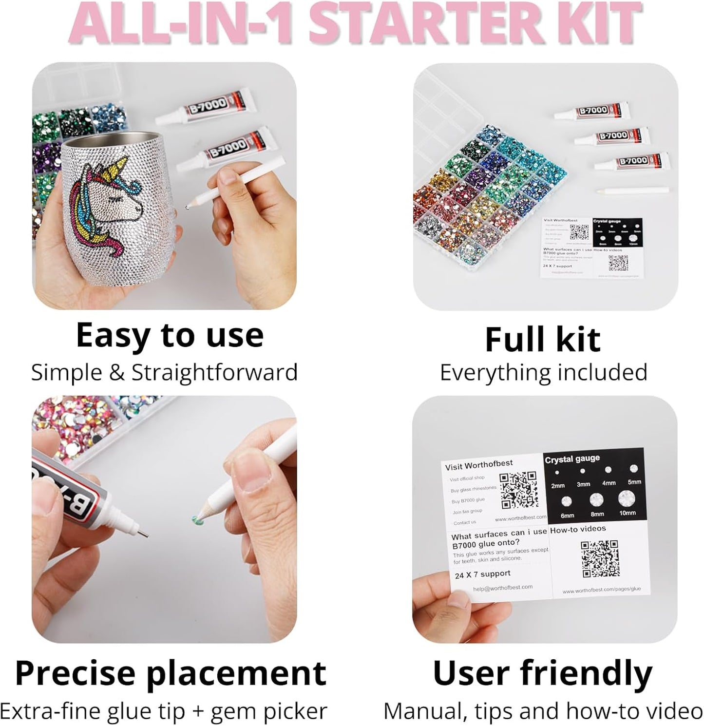 30000Pcs Resin Jelly Rhinestones for Crafting Bedazzling, Pink ab Flatback Gems Jewels for Crafts Clothing Shoes Fabric Tumblers Phone, Flat Back Light Pink Crystal S6/10/16/20/30 with b7000 Glue