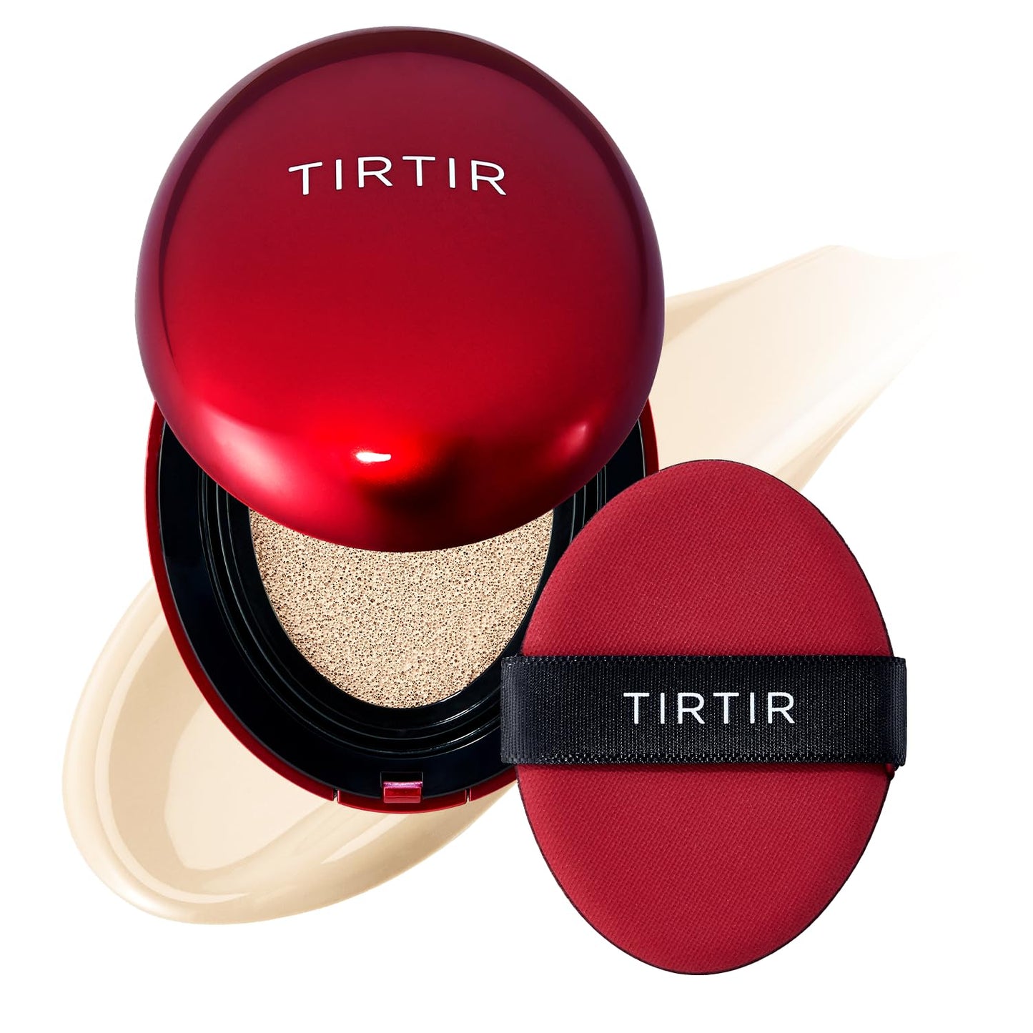 TIRTIR Mask Fit Red Cushion Foundation | Full coverage, Weightless, Skin fit, Satin Glow Finish, Korean Makeup BB Foundation, beauty, Tattoo cover up, Buildable (#13W Cream, 0.63 Fl Oz)