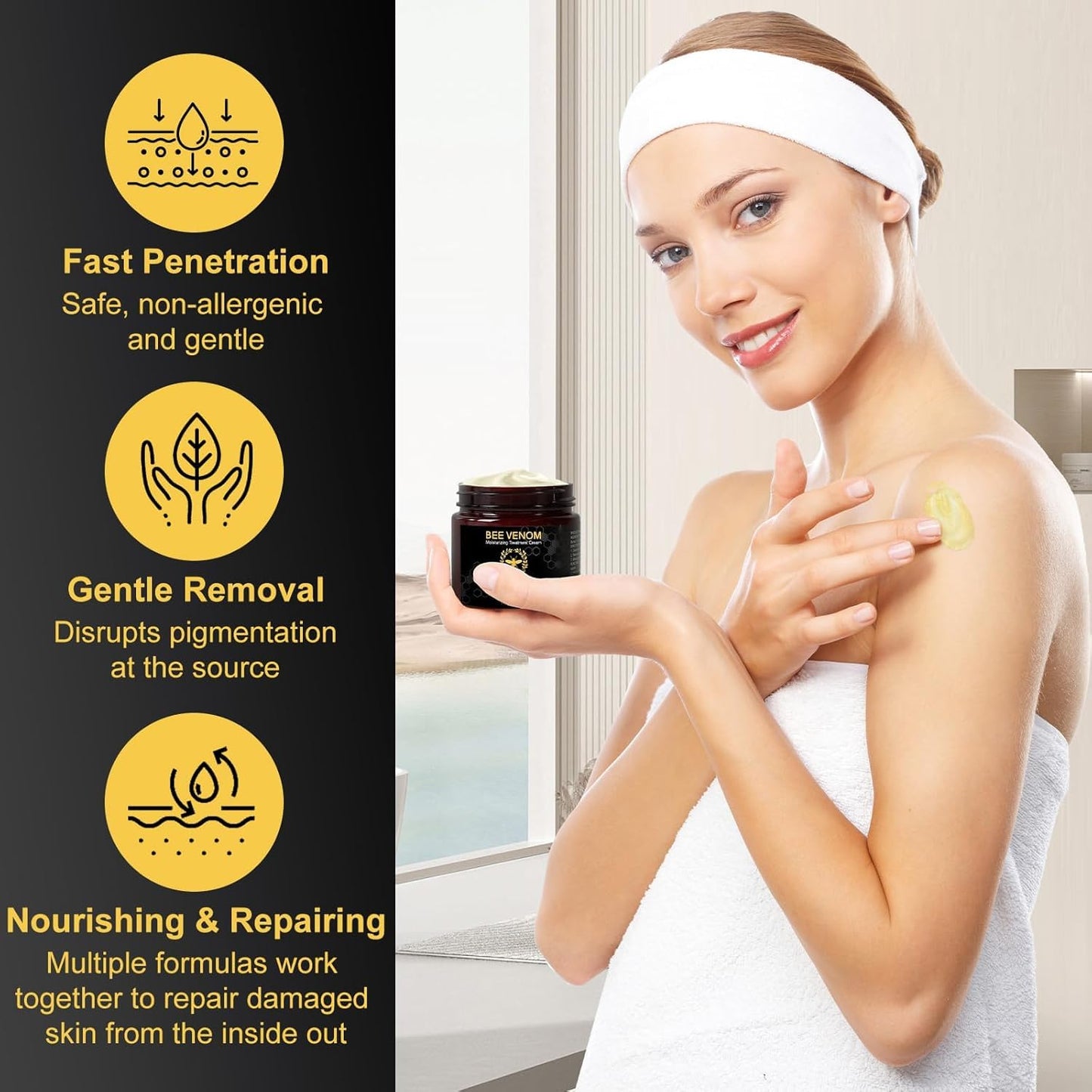 2 PCS Bee Venom Cream, 2025 New Bee Venom Skin Repair Cream for All Skin Types