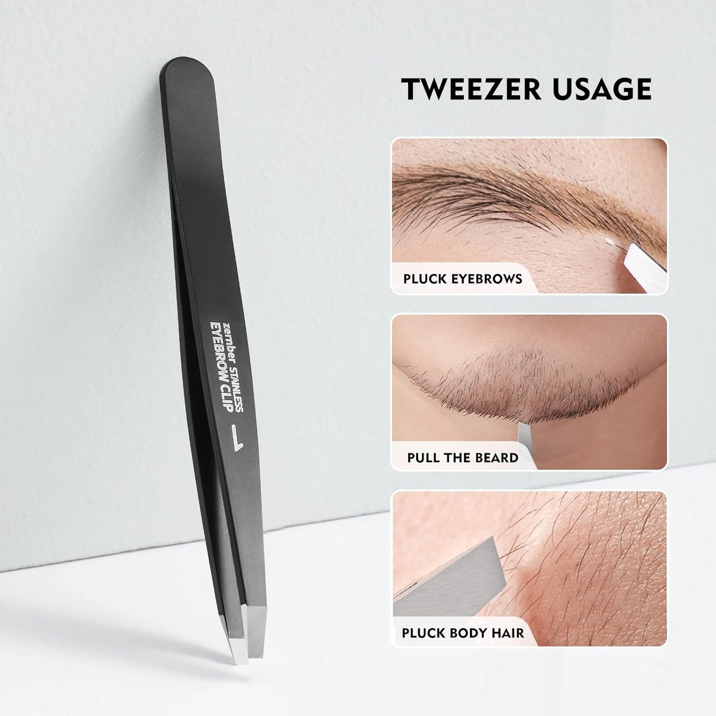 Eyebrow Tweezers for Women ZERNBER Best Precision Tweezers for Men Chin Hair Professional Tweezer for Facial Hair Remover