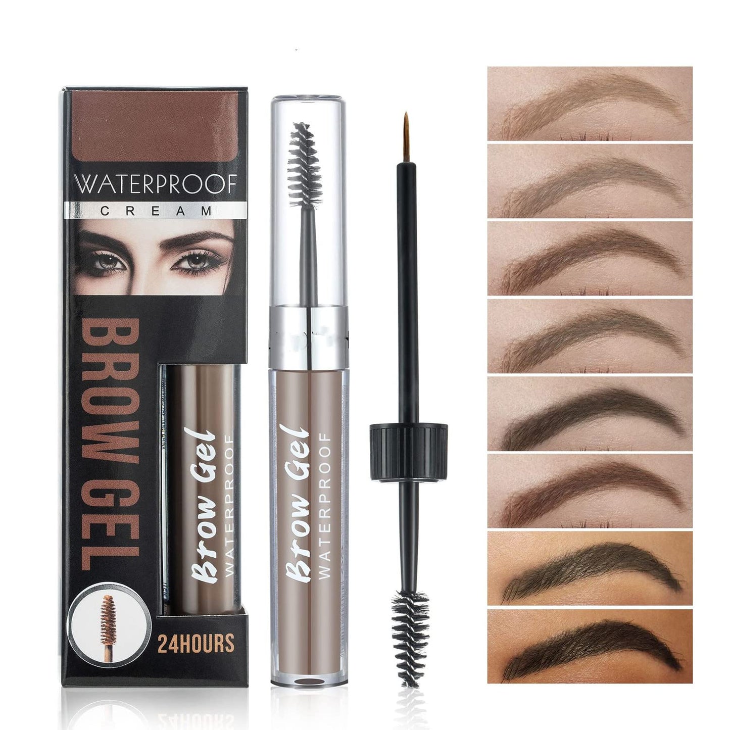 MAEPEOR Waterproof Eyebrow Gel 8 Colors Full-pigmented Long Lasting Liquid Brow Gel for Fuller & Defined Looking (#02 Cool Blonde)