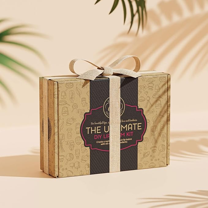 CraftZee Lip Balm Making Kit - DIY Lip Gloss Kit with Natural Beeswax Base, Shea Butter, Sweet Almond Oil, Essential Oils, Tubes, Jars & More Craft Kit For Adults