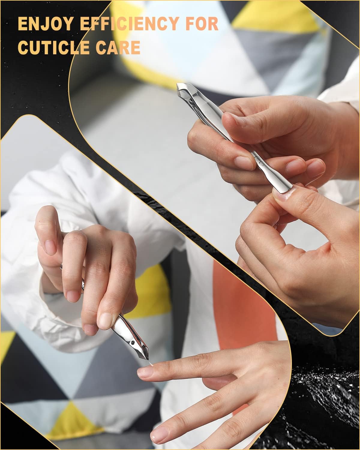 BEZOX Slim Cuticle Clipper with Pusher – 5mm Jaw Stainless Steel Manicure Tools Mini Cuticle Trimmer