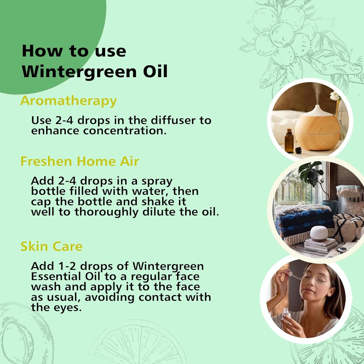 Wintergreen Essential Oil, 100% Pure Undiluted Wintergreen Oil for Aromatherapy - 30ml/1 oz
