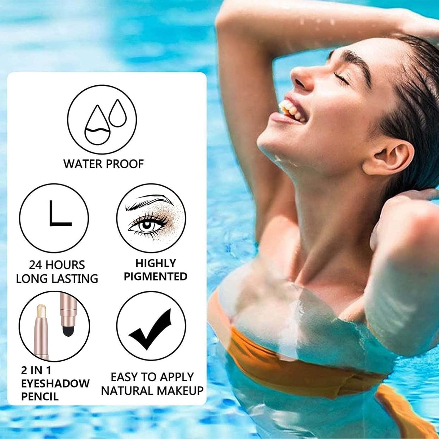 Eyeshadow Stick Rose Gold, Cream Shimmer Eyeshadow Pencil Makeup, High Pigment Long Lasting Waterproof Eye Shadow Pen, Hypoallergenic Eye Highlighter Stick Create Multi-Dimensional Eyes Look 05#