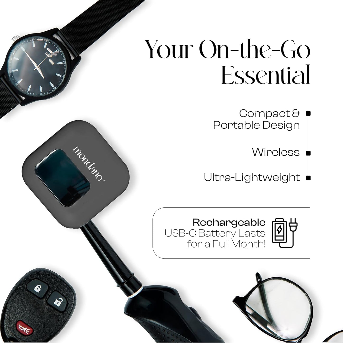 Mondano UV-C Toothbrush Sanitizer and Holder, Toothbrush Case - Manual/Electric Toothbrush Cover for Any Toothbrush Head - Rechargeable Toothbrush Travel Case, Tooth Brush Cover Cap for Home