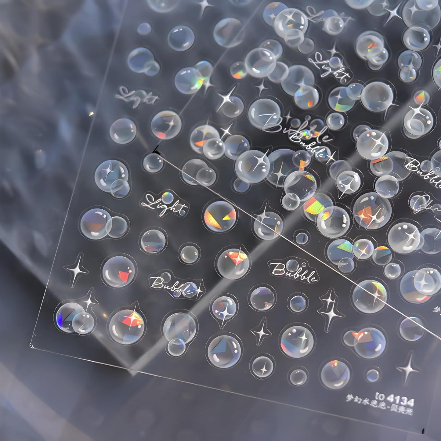 Bubble Nail Art Stickers Summer Nail Stickers for Nail Art 5D Embossed Bubble Nail Decals Star Nail Design Self Adhesive Nail Art Supplies Decoration Accessories for Women and Girls