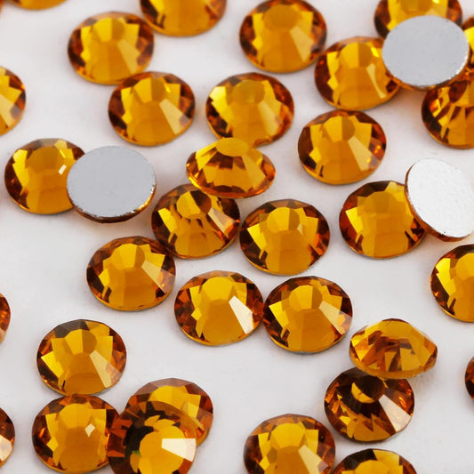 5000 PCS SS6 Flatback Rhinestones,12-Facet Diamond-Cut Glass Gems for Nail Art,Clothing,DIY Crafts,Glue-On Decoration Stones with Silver Backing,Topaz