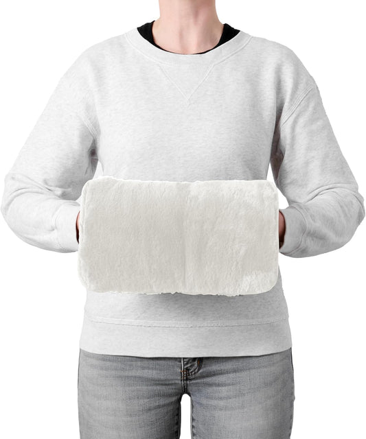 Brookstone Faux Fur Hand Warmer | Soothe Cold Hand Muff with Microwavable Gel Pack for Long Lasting Heat | Cozy Sherpa & Plush Lining for Ultimate Comfort | Hand Muffs for Women & Men