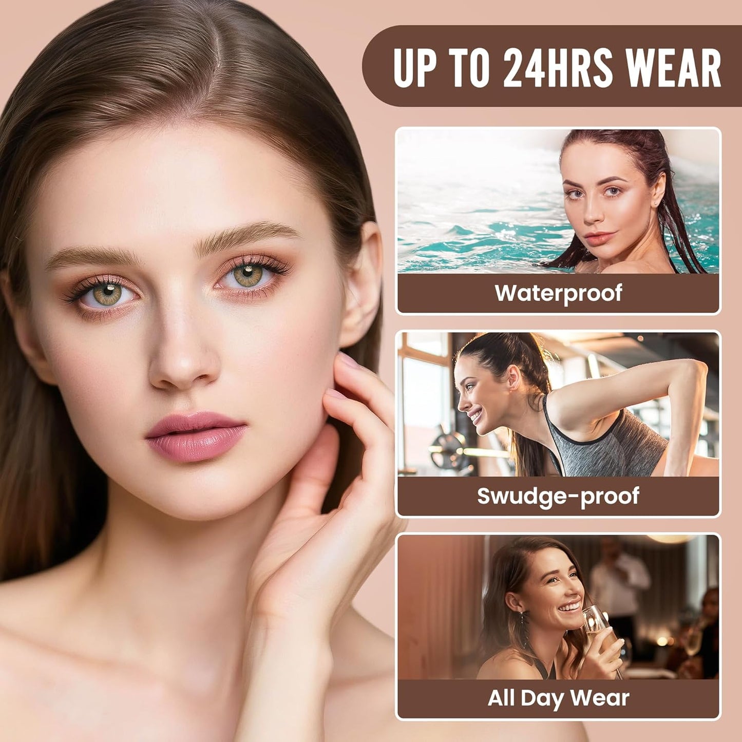 AWROSE Eyebrow Pencil, 3D Waterproof Microblading Eyebrow Pen 4 Fork Tip Tattoo Pencil, Precise Natural Magic Eye Brow Pen with Hair Like Strokes, 4 Points Multi-Used Eye Brow Pencils for Women/Men