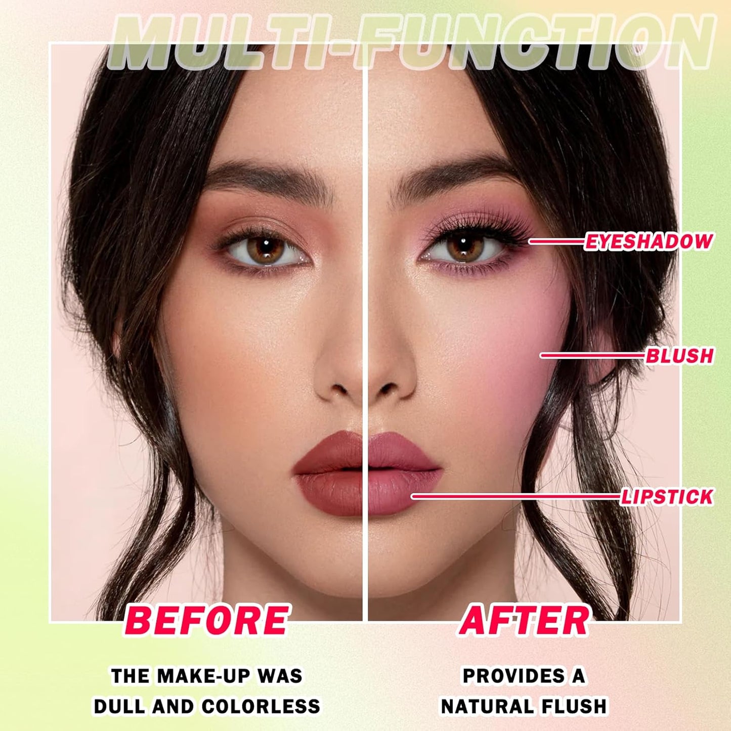 Multi-Use Cream Blush Stick,Soft Smooth Makeup Blush Stick for Cheeks Lips & Face,Waterproof Long Lasting Blendable Lightweight Face Blush Stick Matte Makeup for All Skin Types