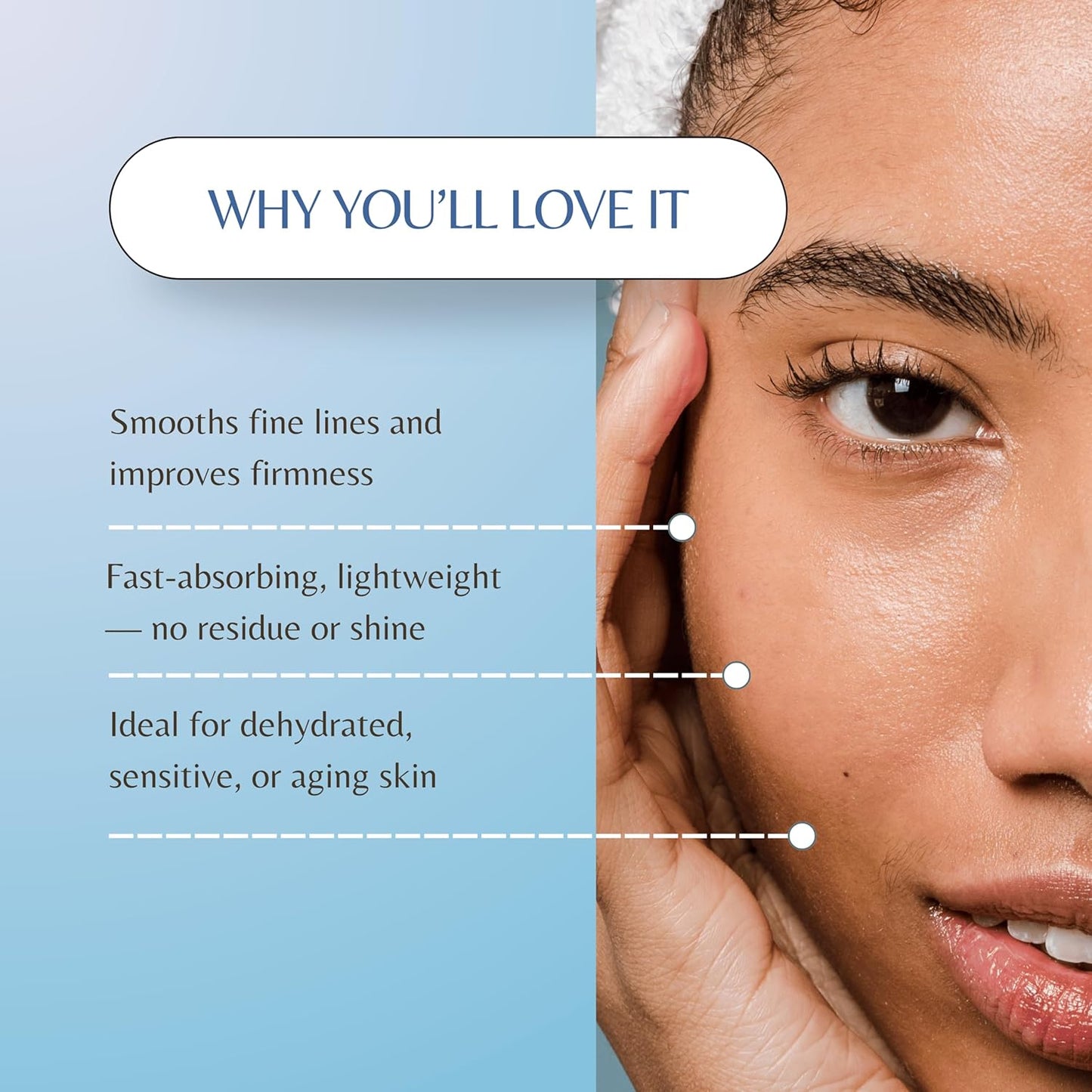 Marine Collagen Serum for Mature Skin - Advanced Anti-Aging Formula with Hydrolyzed Collagen, Moisturizing Panthenol, Glycogen. For All Skin Types, Daily Use, Perfect Base