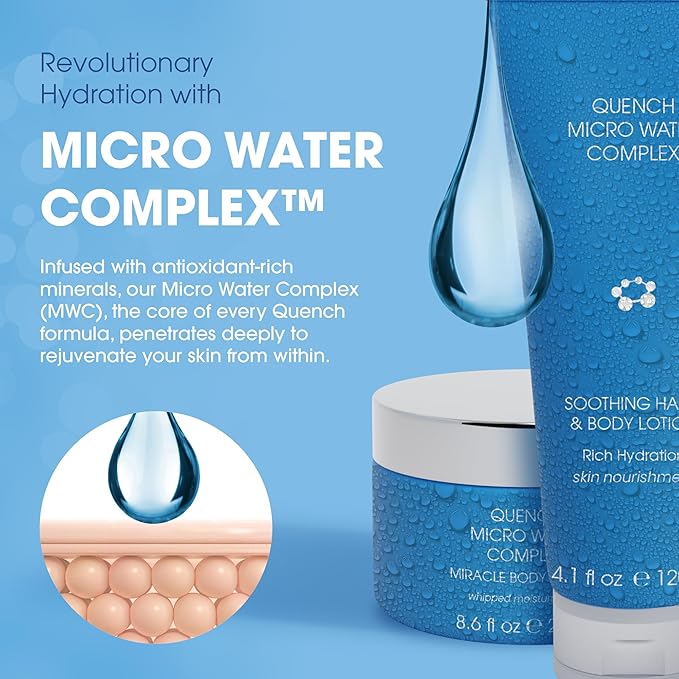 Quench 7 Piece Skincare Set - Japanese Onsen Volcanic Hydration and Anti Aging Skin Care Set with Cleanser, Facial Peel, Moisturizer, Night Cream