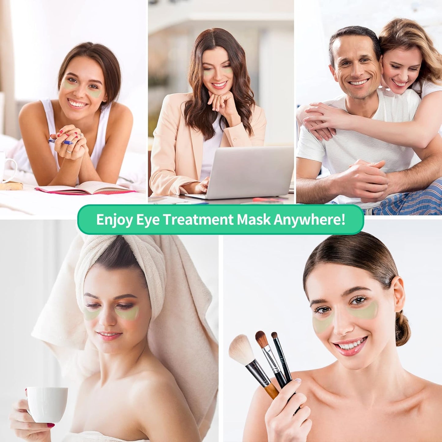 BREYLEE Aloe Vera Eye Masks– 60 Pcs - Puffy Eyes and Dark Circles Treatments – Look Younger and Reduce Wrinkles and Fine Lines Undereye, Improve and Firm eye Skin - Pure Natural Material Extraction