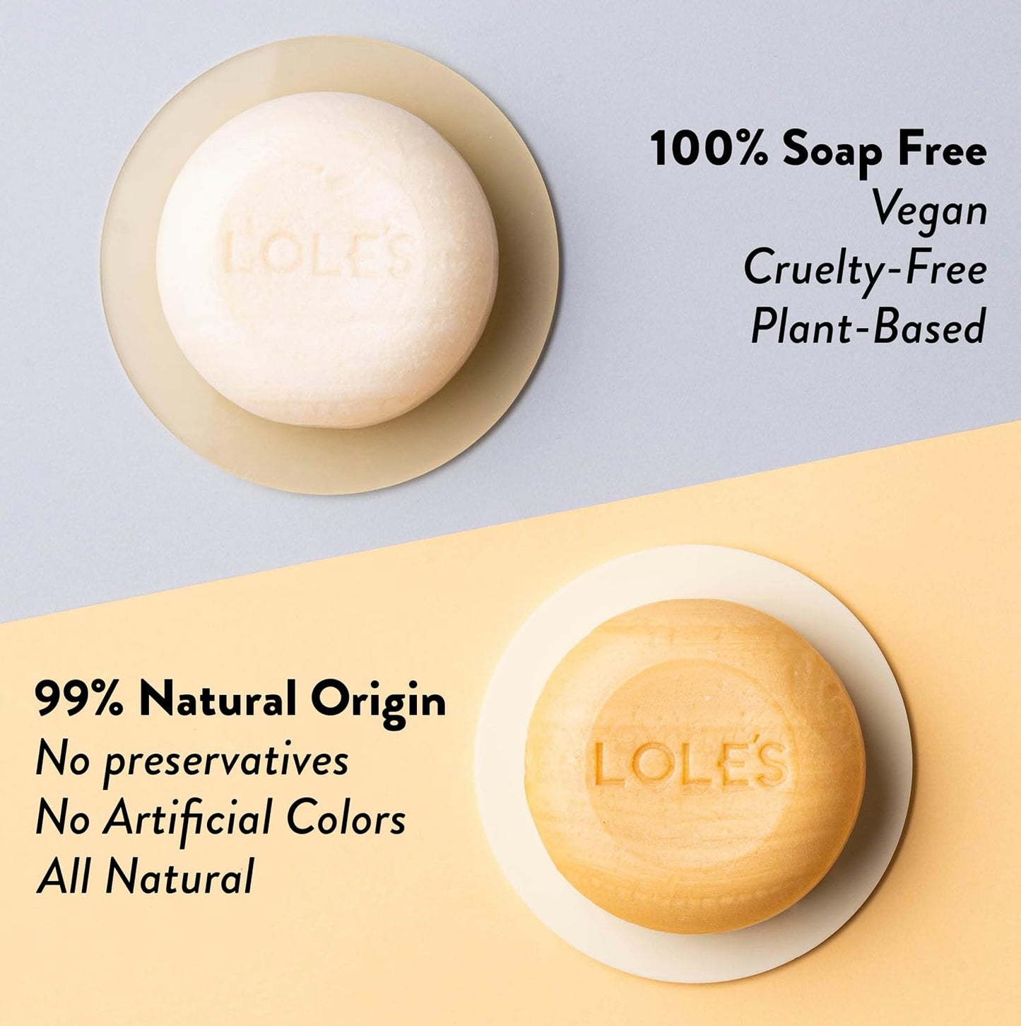LOLE'S Shampoo Bar and Conditioner 2in1 with Jojoba Oil for Itchy Scalp & Dandruff, Moisturizes & Cleans Scalp, Travel Shampoo, Silicone Free, 3.5Oz