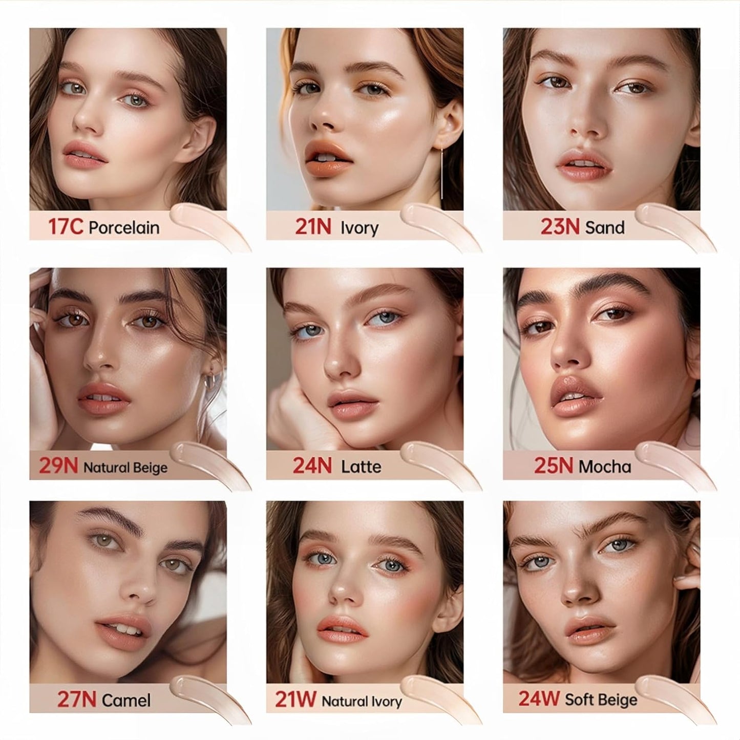 MAEPEOR Cushion Foundation 9 Colors Full Coverage Weightless Satin Glow Foundation Hydrating Long-Lasting Cushion BB Cream (Color 07)