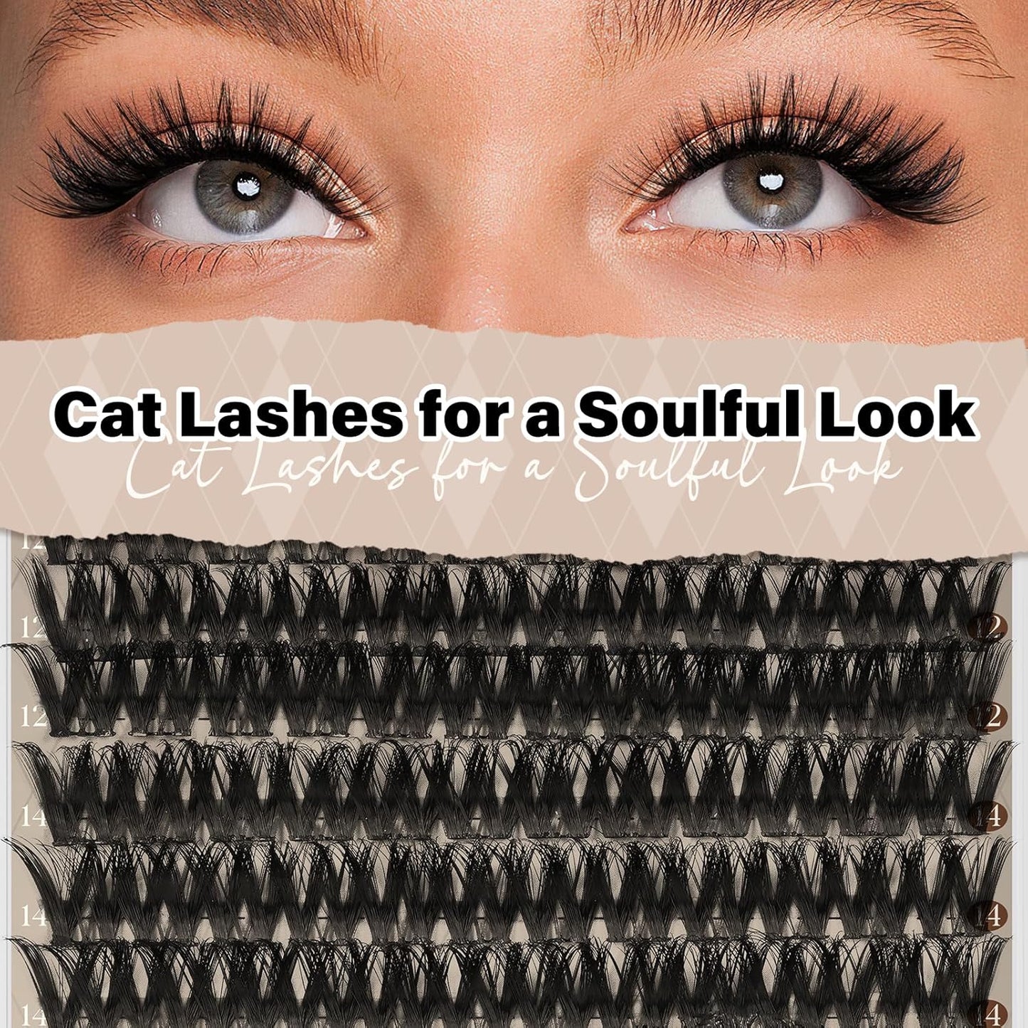 JMS&JMS 156Pcs Lash Clusters Lash Extension CC Curl Wispy Eyelash Clusters Natural Volume Eyelash Extensions Individual Lashes DIY for Beginner (8-18MIX)