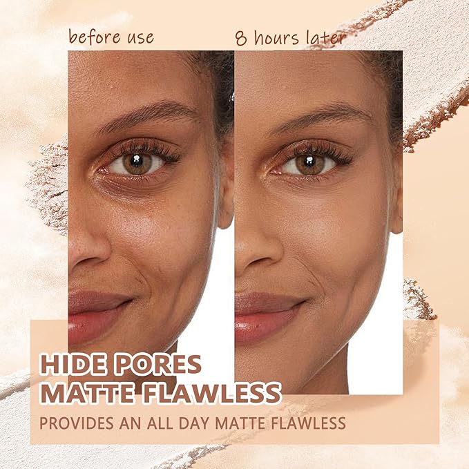 Oil Control Face Pressed Powder,Matte Smooth Flawless Setting Powder Makeup,Waterproof Long Lasting Finishing Powder,Cruelty Free Lightweight Face Cosmetics,0.35Oz(CAPPUCCINO)