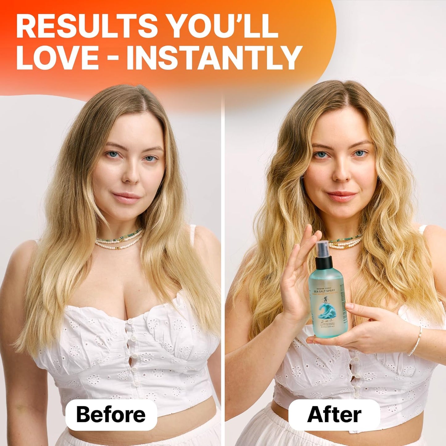 Sea Salt Spray for Men & Women – Texture for Beach Waves, Hair Volumizer, Strong Hold Hairspray, Travel Size Curl, Texturizing Finishing Spray, Extra Hold Hair Styling Mist