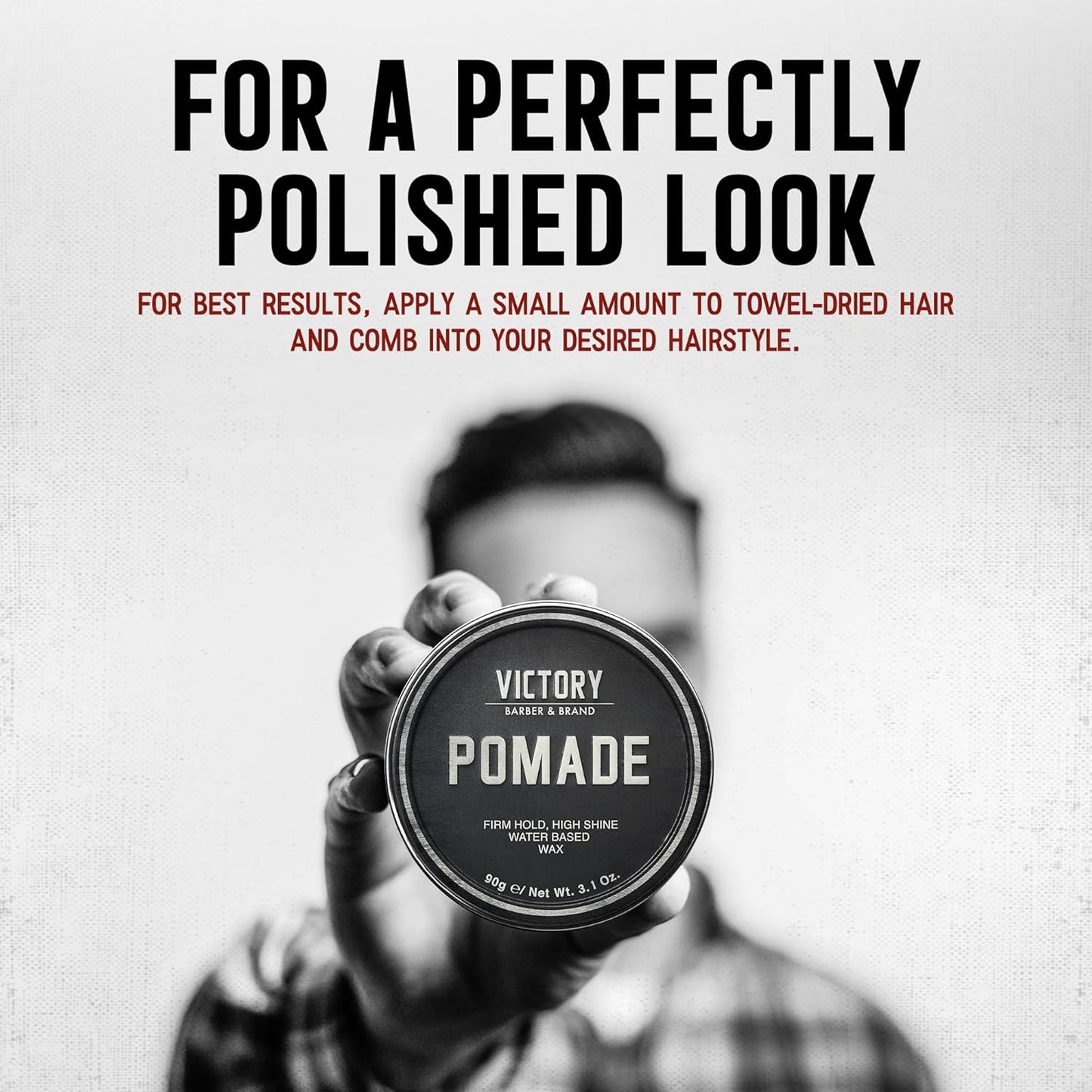 Victory Barber & Brand Pomade for Men, 3.1 Ounce, Water Based Pomade for Men, High Shine Hair Wax for Men, Strong Hold Pomade, Made in USA