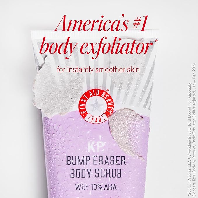 First Aid Beauty Cleanse, Smooth + Hydrate Kit - Skin Care Gift Set with Travel Size Facial Cleanser, KP Body Scrub & Ultra Repair Cream - Travel Friendly Skincare Set