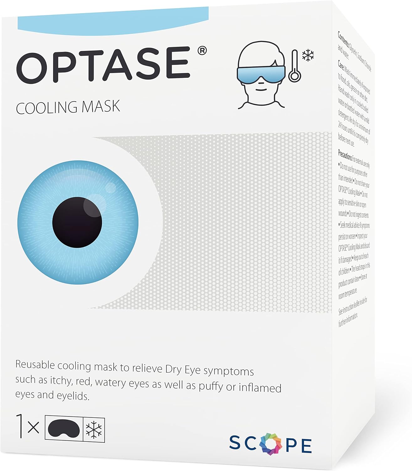 OPTASE Cooling Eye Mask - Gel Eye Mask for Seasonal Inflammation Relief - Premium Cold Eye Mask with HydroCool Technology - Cold Eye Compress for Puffy Eyes - Symptom Relief Eye Gel Mask for Dry Eye