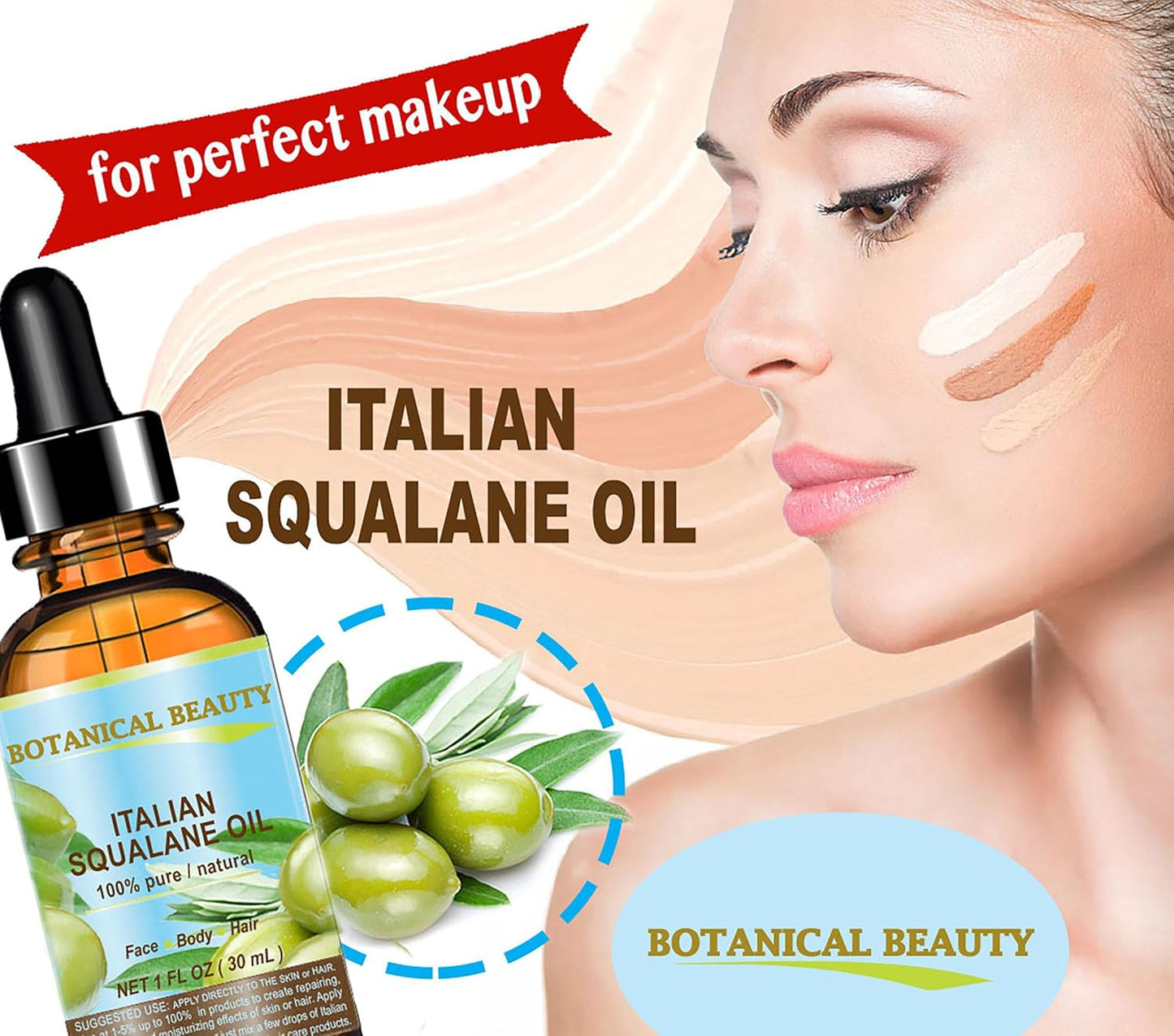SQUALANE Italian Olive. 100% Pure Natural Undiluted Oil. 1 fl.oz- 30ml. 100% Ultra-Pure Moisturizer for Face, Skin, Body, Hair. Reliable 24/7 Skincare Protection