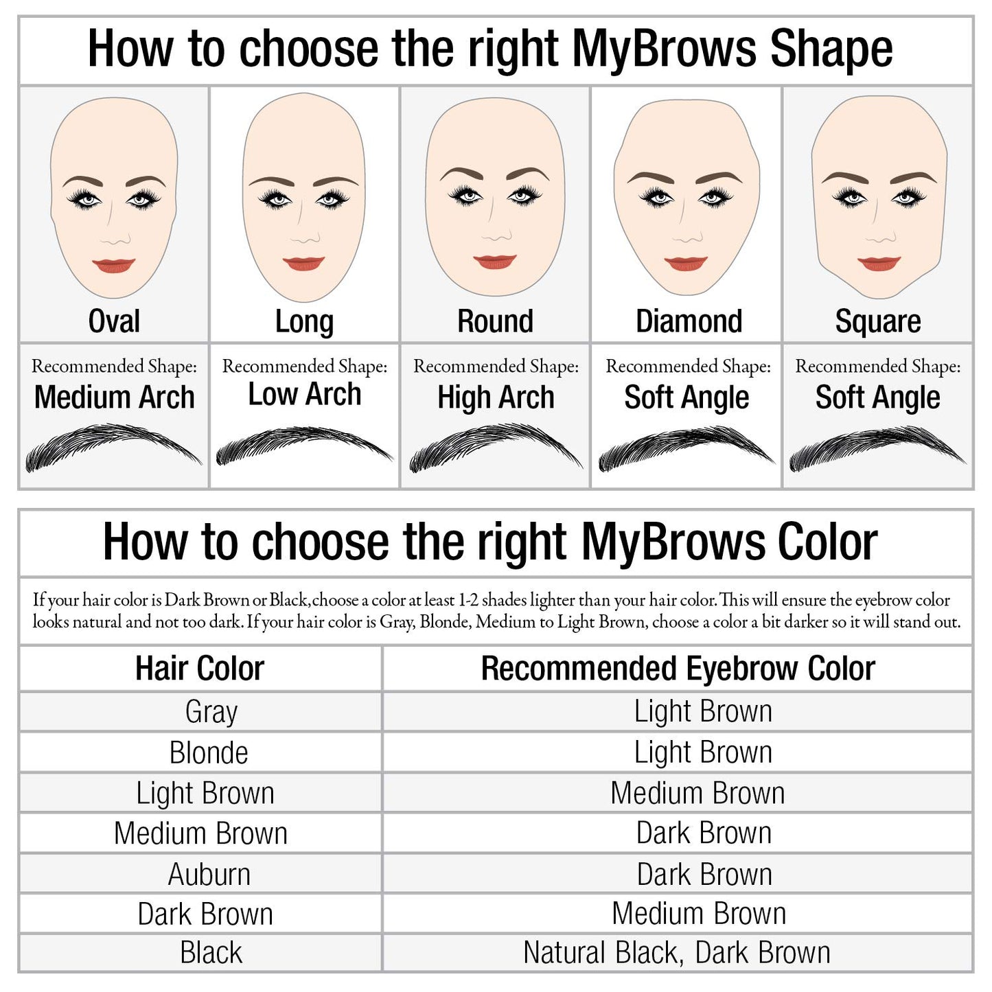 Godefroy MyBrows Long Lasting Eyebrow Transfers, Low Arch, Light Brown, 48-Pairs of Brows (96 Individual transfers)