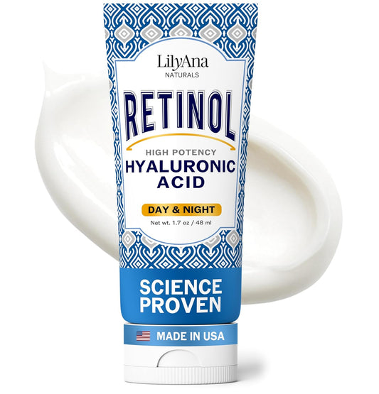 LilyAna Naturals Anti Aging Retinol Face Cream for Women – Wrinkle & Neck Cream for Firming, Retinol Moisturizer for Face with Hyaluronic Acid, Hydrating Night Cream for Fine Lines, Collagen Boost