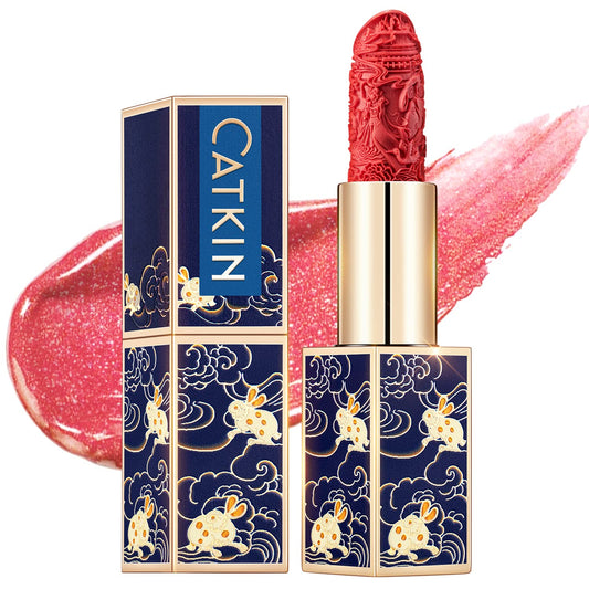 Catkin Moist Lipstick Hydrating High Impact Color Infused with Vitamin E and Avocado Oil Smooth Soft Texture Long Lasting Pink Glow Shimmer Finish 133