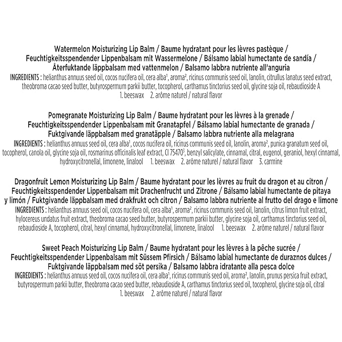 Burt's Bees Lip Balm Gift Set, Beeswax Bounty Fruit Mix, Perfect Lip Balms for Holiday Gift Baskets, 4-Pack, 0.15 oz.