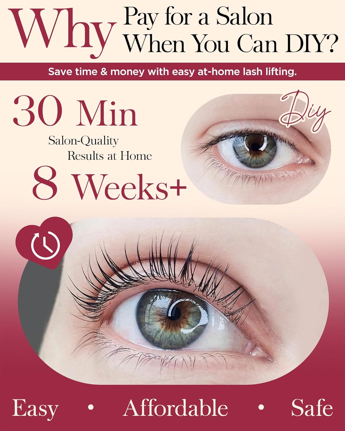 BEYELIAN Lash Lift Kit, Eyelash Perm Kit, 5 Sets Professional Lash Curling Perm Kit Long Lasting Lifting Kit Home Achieve Semi-Permanent Curling Lash Lifting Kit