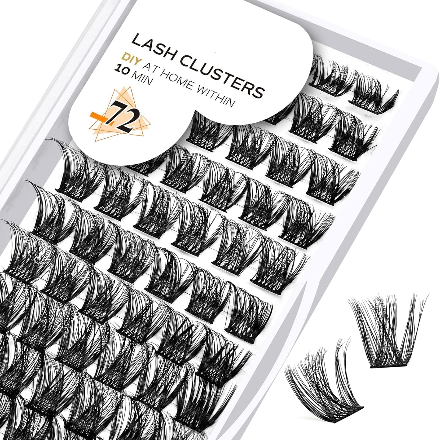 Lash Clusters B05 D Curl 16 mm DIY Eyelash Extensions 72 Clusters Lashes C D Curl B&Qaugen Fluffy Individual Lashes Eyelash Clusters Extensions Individual Lashes Cluster DIY at Home (B05,16 mm)