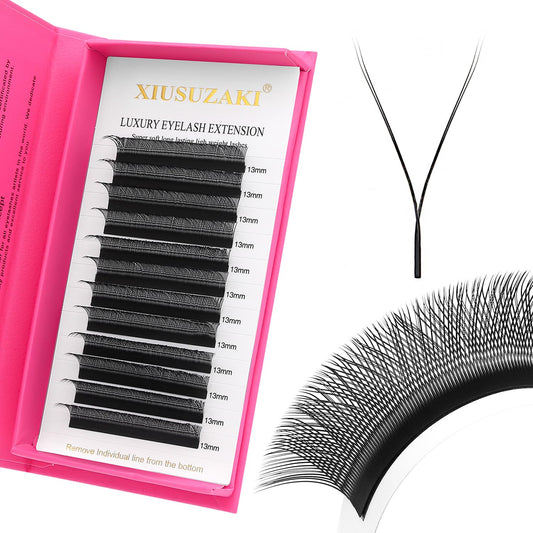 Lash Extensions YY Eyelash Extensions 0.07mm Thickness D Curl Lashes 8mm YY Lashes Soft Lash Trays Pestañas Pelo a Pelo Natural Matte black False Eyelashes Individual Lashes(YY-0.07-D,8mm)