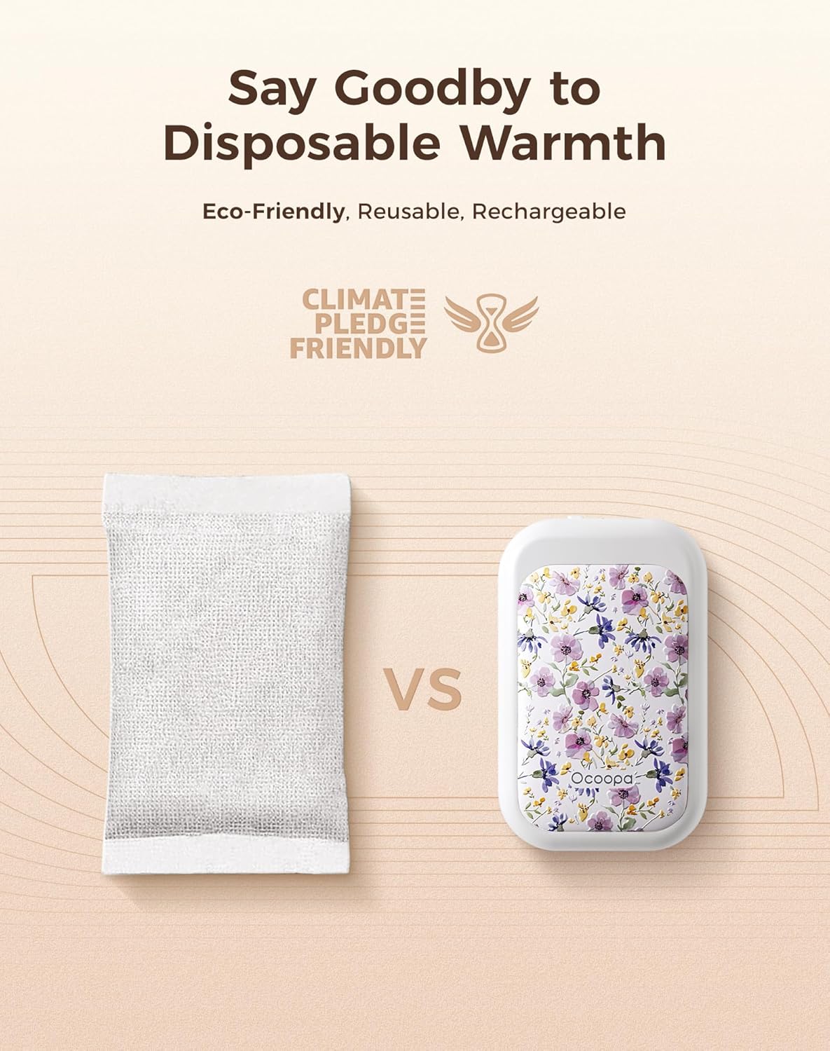 OCOOPA AI Magnetic Hand Warmers Rechargeable 2 Pack, 5000mAh Ultra-Thin Electric Glove Heater Handwarmer,UL Certified, Men Women Gifts for Christmas,Birthday,Winter Essentials,UT4 Young