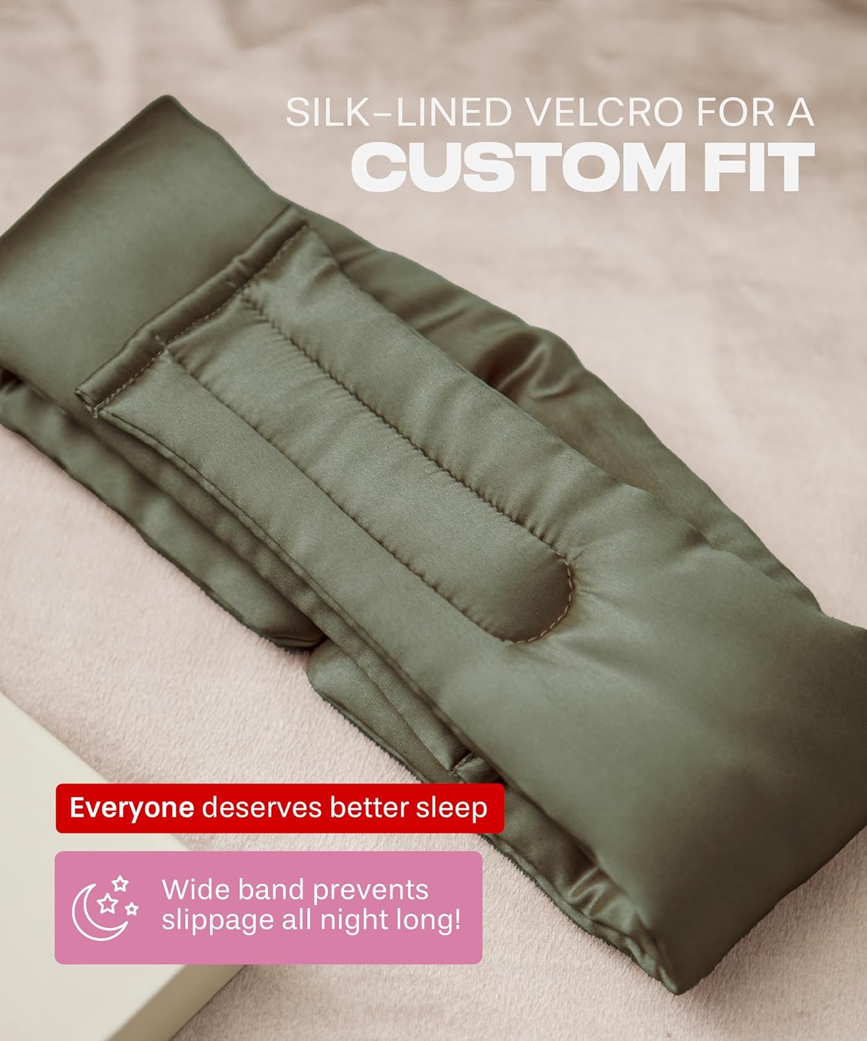 SUNDAYSILKS™ | Adjustable Silk Sleep Mask for Side Sleeper | Cloud-Like Comfort, Weighted for Deep Sleep | Soft Sleep Face Mask for Women & Men, Full Blackout, Cooling Silk Eye Mask for Sleeping