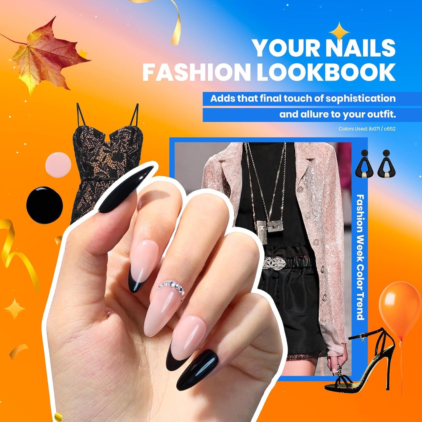 beetles Gel Polish 44pcs Fall Gel Nail Polish Set 36 Colors Brown Burgundy Red Blue Purple Orange Green Black Nude White with Base Coat Glossy Matte Glitter Top Coat Gifts for Women Colorful Muse