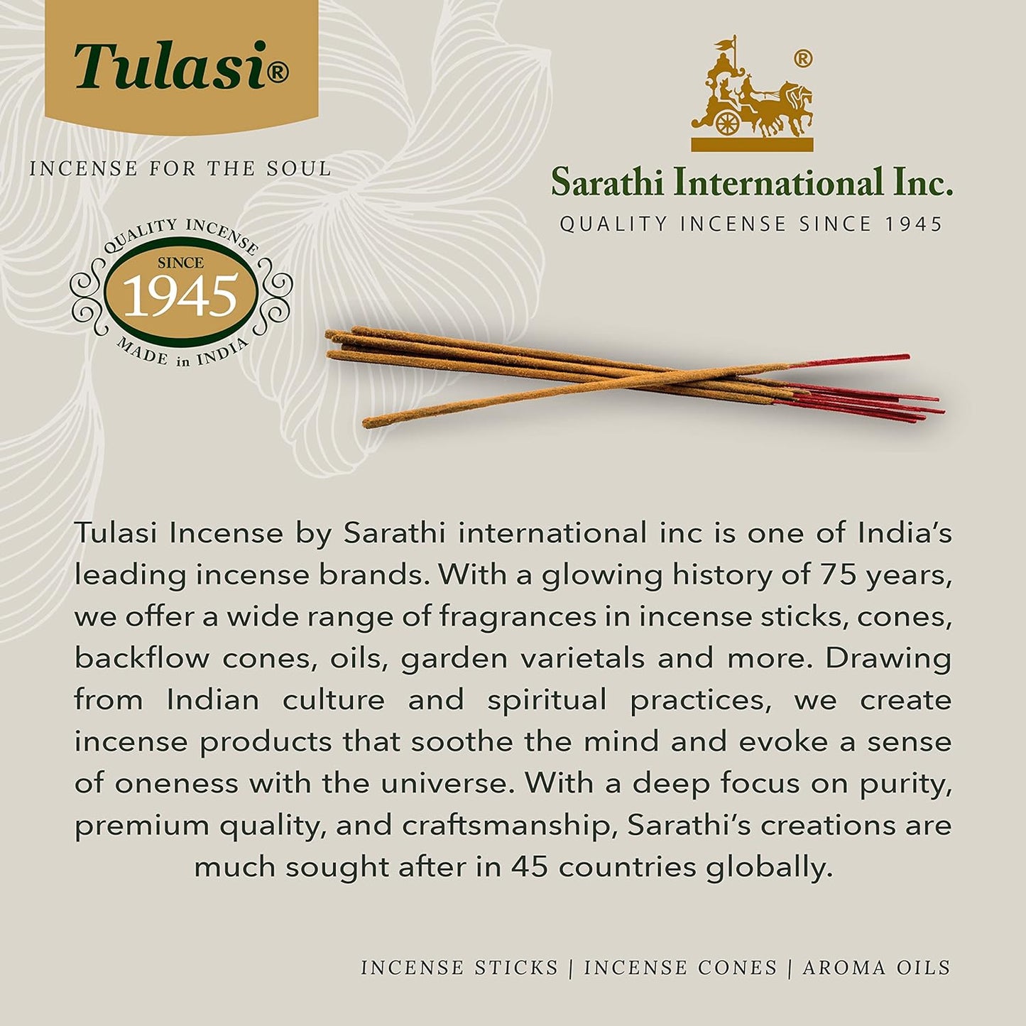 Tulasi Incense Sticks Set of 12 Scents (180 Sticks) Variety Natural Fragrances - Lavender, White Sage, Patchouli, Rose, Chakra, Mantra, Sandalwood, Palo Santo, Fruit for Meditation & Positive Vibes
